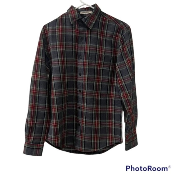 L.L. Bean Mens Grey Stewart Scotch Plaid Flannel Slightly Fittd LS Shirt Sz SM R - Picture 1 of 10